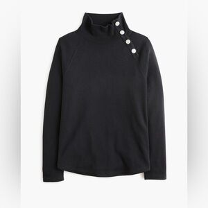 J.Crew Jewel Button Mockneck Pullover Black M NWT